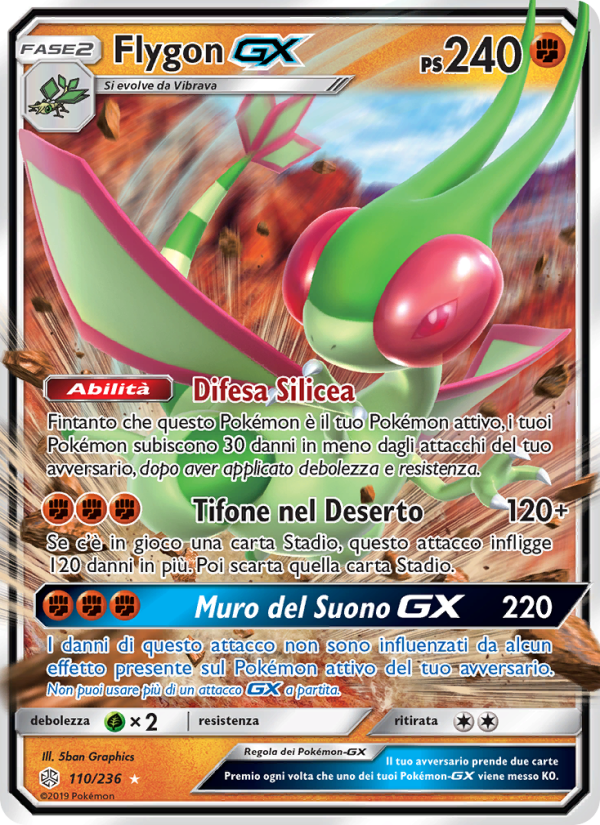 Flygon GX 110/271 — Eclissi Cosmica (Italian Pokémon TCG card)