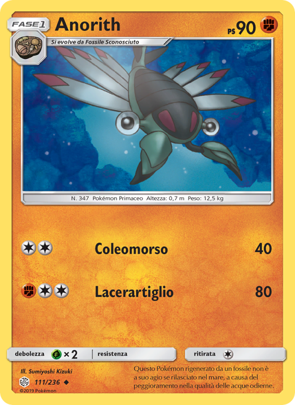 Anorith 111/271 — Eclissi Cosmica (Italian Pokémon TCG card)