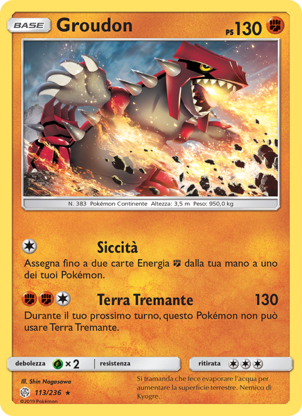 Groudon 113/271 — Eclissi Cosmica (Italian Pokémon TCG card)