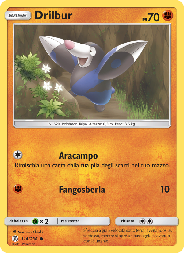 Drilbur 114/271 — Eclissi Cosmica (Italian Pokémon TCG card)