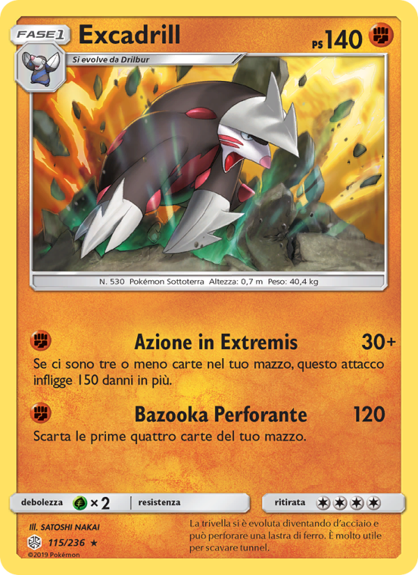 Excadrill 115/271 — Eclissi Cosmica (Italian Pokémon TCG card)