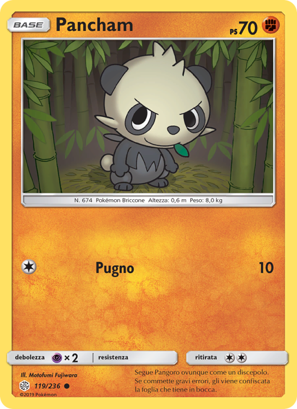 Pancham 119/271 — Eclissi Cosmica (Italian Pokémon TCG card)