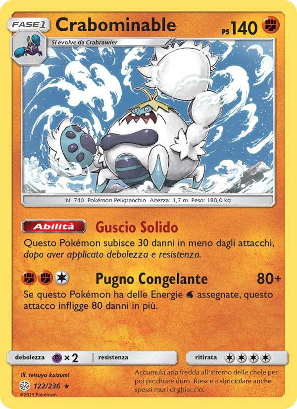 Crabominable 122/271 — Eclissi Cosmica (Italian Pokémon TCG card)