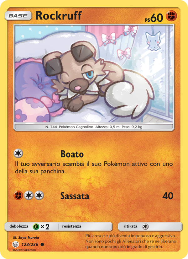 Rockruff 123/271 — Eclissi Cosmica (Italian Pokémon TCG card)