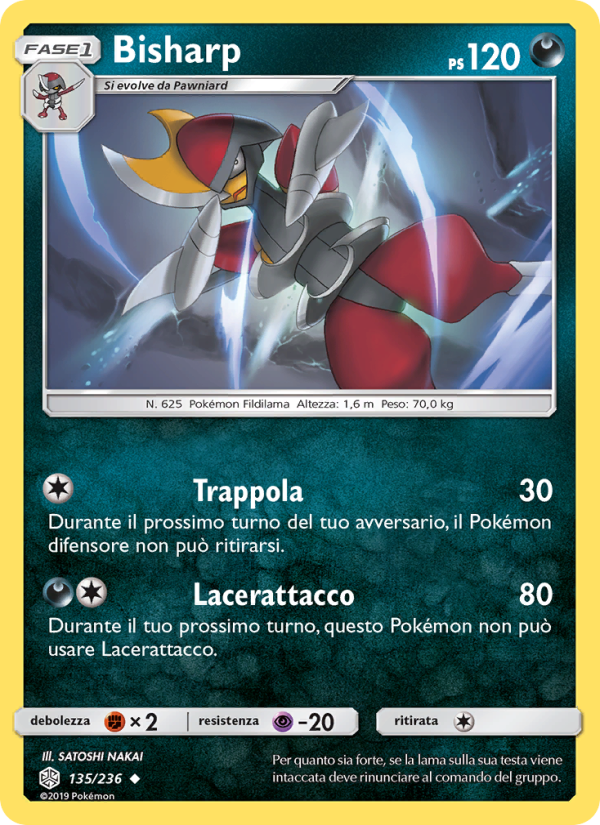 Bisharp 135/271 — Eclissi Cosmica (Italian Pokémon TCG card)