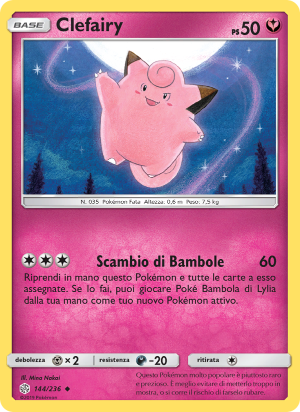 Clefairy 144/271 — Eclissi Cosmica (Italian Pokémon TCG card)