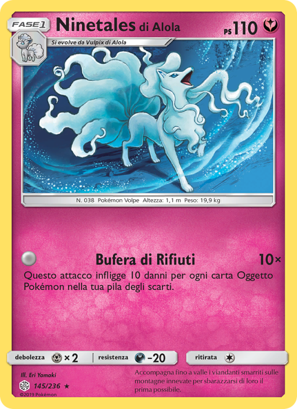 Ninetales di Alola 145/271 — Eclissi Cosmica (Italian Pokémon TCG card)