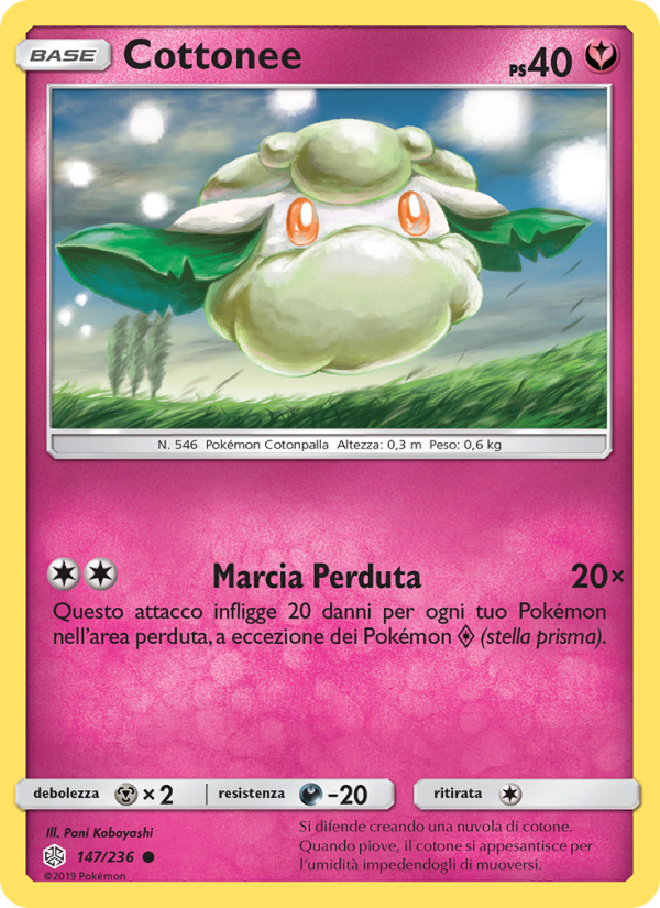 Cottonee 147/271 — Eclissi Cosmica (Italian Pokémon TCG card)