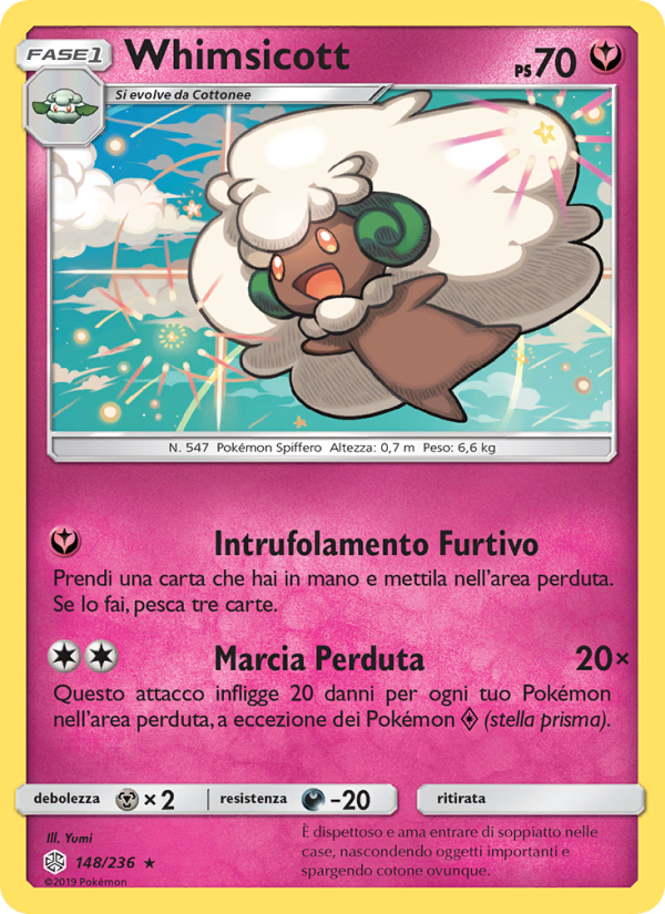 Whimsicott 148/271 — Eclissi Cosmica (Italian Pokémon TCG card)
