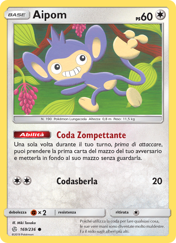 Aipom 169/271 — Eclissi Cosmica (Italian Pokémon TCG card)