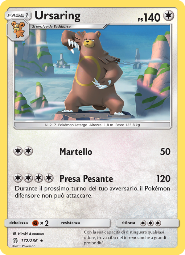 Ursaring 172/271 — Eclissi Cosmica (Italian Pokémon TCG card)