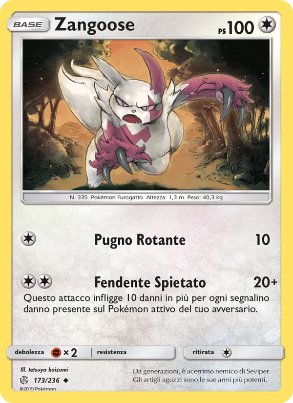 Zangoose 173/271 — Eclissi Cosmica (Italian Pokémon TCG card)
