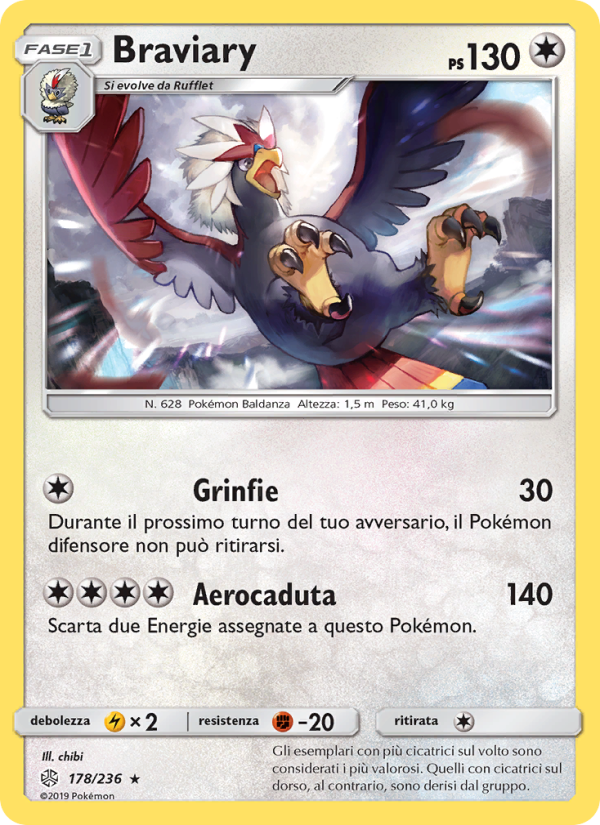 Braviary 178/271 — Eclissi Cosmica (Italian Pokémon TCG card)