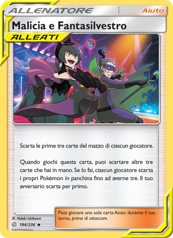 Malicia e Fantasilvestro 186/271 — Eclissi Cosmica (Italian Pokémon TCG card)
