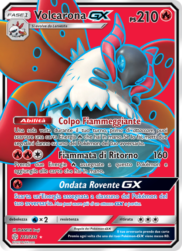 Volcarona GX 213/271 — Eclissi Cosmica (Italian Pokémon TCG card)