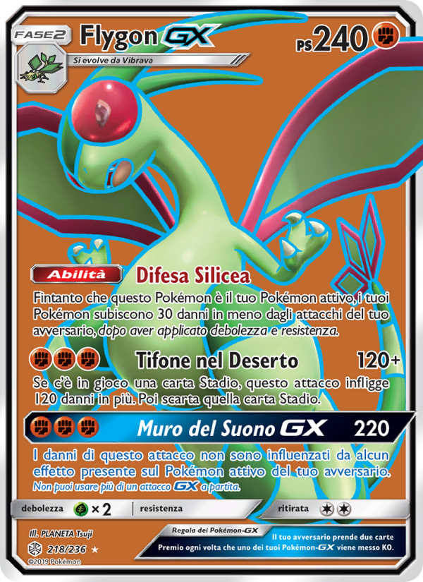 Flygon GX 218/271 — Eclissi Cosmica (Italian Pokémon TCG card)