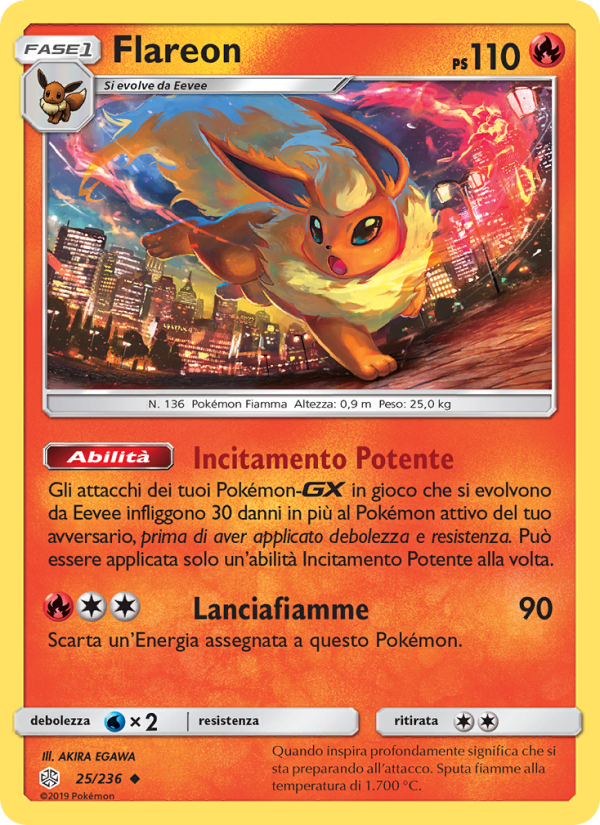 Flareon 025/271 — Eclissi Cosmica (Italian Pokémon TCG card)