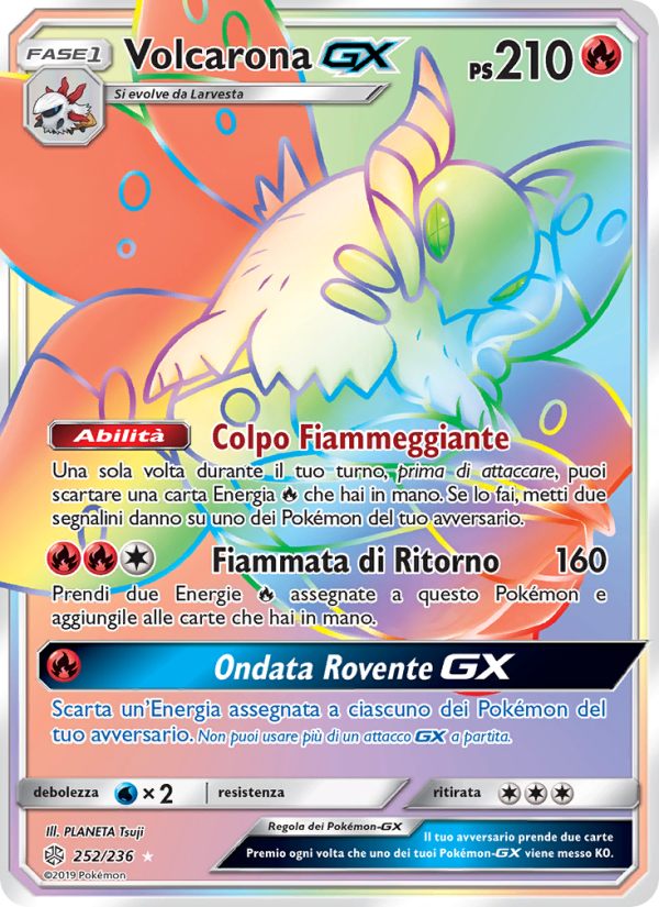 Volcarona GX 252/271 — Eclissi Cosmica (Italian Pokémon TCG card)