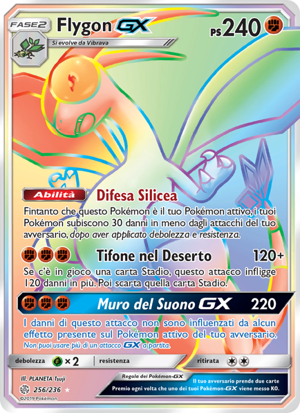 Flygon GX 256/271 — Eclissi Cosmica (Italian Pokémon TCG card)