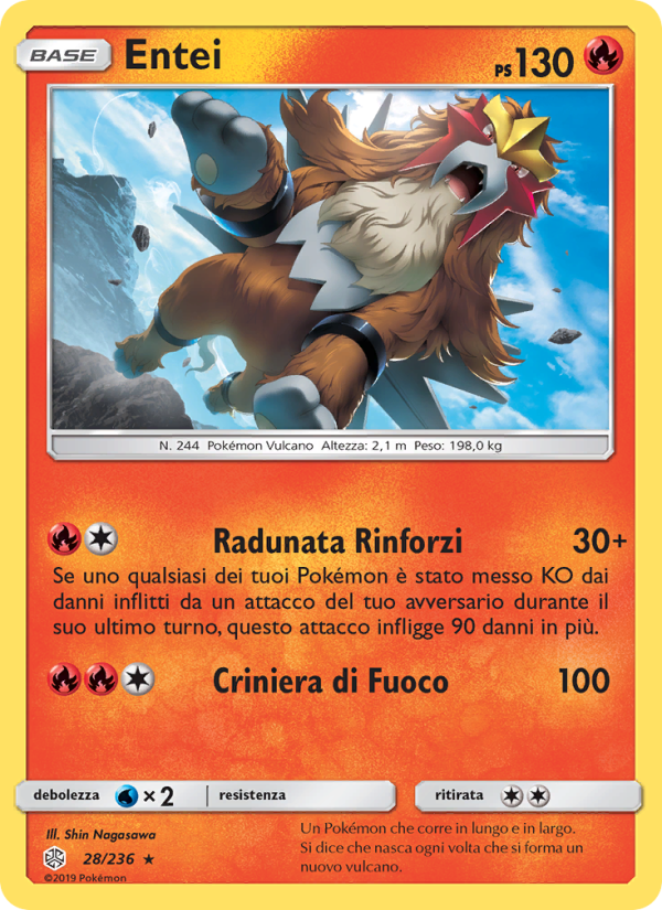 Entei 028/271 — Eclissi Cosmica (Italian Pokémon TCG card)