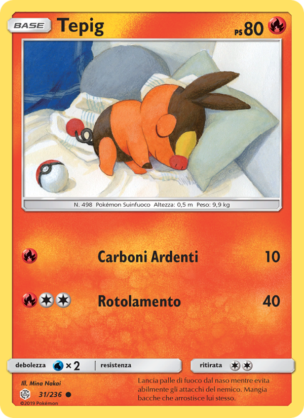 Tepig 031/271 — Eclissi Cosmica (Italian Pokémon TCG card)