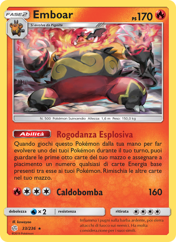 Emboar 033/271 — Eclissi Cosmica (Italian Pokémon TCG card)