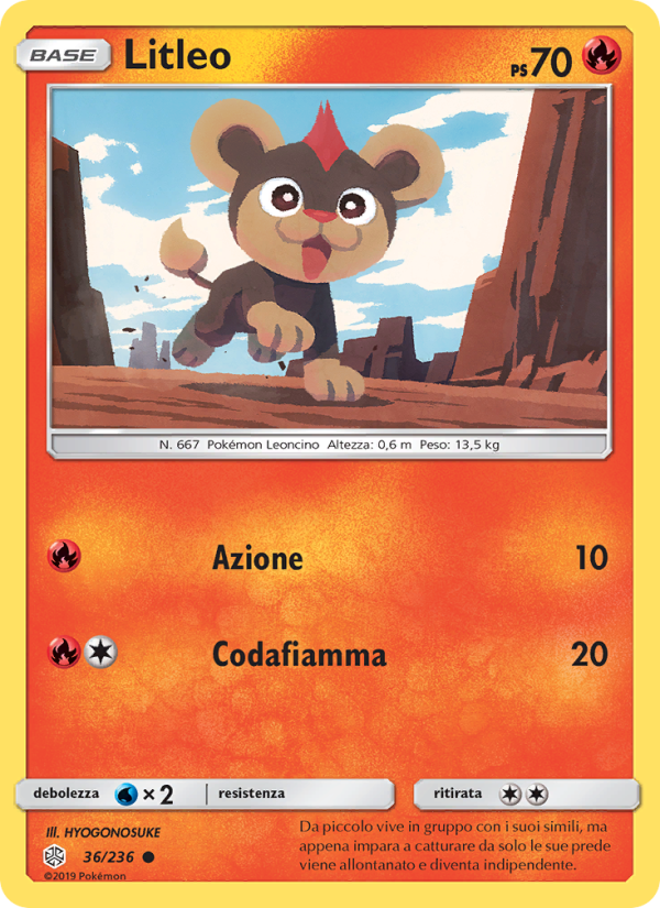 Litleo 036/271 — Eclissi Cosmica (Italian Pokémon TCG card)