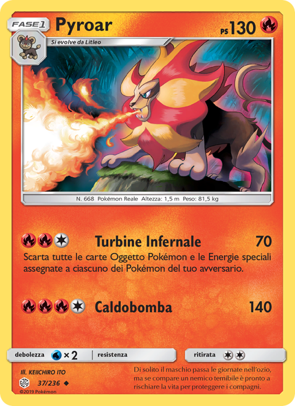 Pyroar 037/271 — Eclissi Cosmica (Italian Pokémon TCG card)