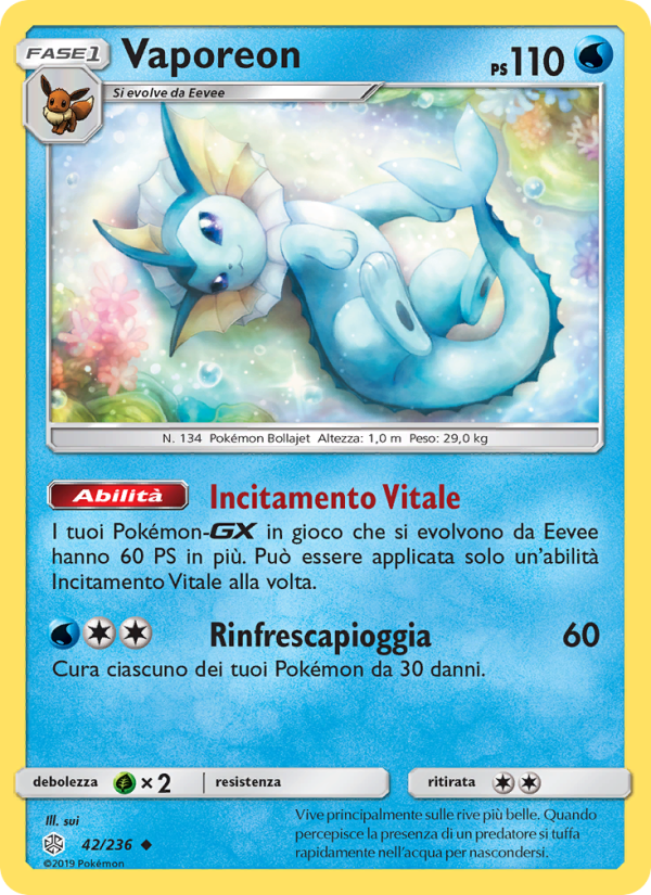 Vaporeon 042/271 — Eclissi Cosmica (Italian Pokémon TCG card)