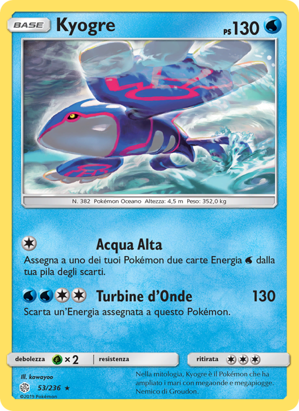 Kyogre 053/271 — Eclissi Cosmica (Italian Pokémon TCG card)