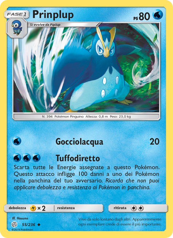 Prinplup 055/271 — Eclissi Cosmica (Italian Pokémon TCG card)