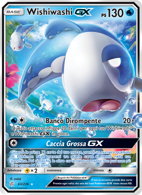 Wishiwashi GX 063/271 — Eclissi Cosmica (Italian Pokémon TCG card)