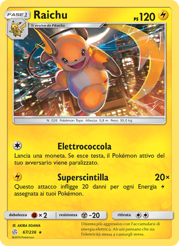 Raichu 067/271 — Eclissi Cosmica (Italian Pokémon TCG card)