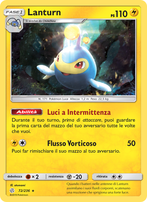 Lanturn 072/271 — Eclissi Cosmica (Italian Pokémon TCG card)