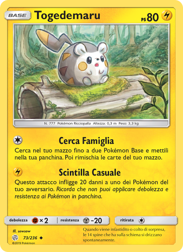 Togedemaru 073/271 — Eclissi Cosmica (Italian Pokémon TCG card)