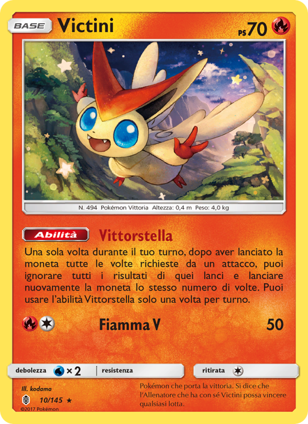 Victini 010/169 — Guardiani Nascenti (Italian Pokémon TCG card)