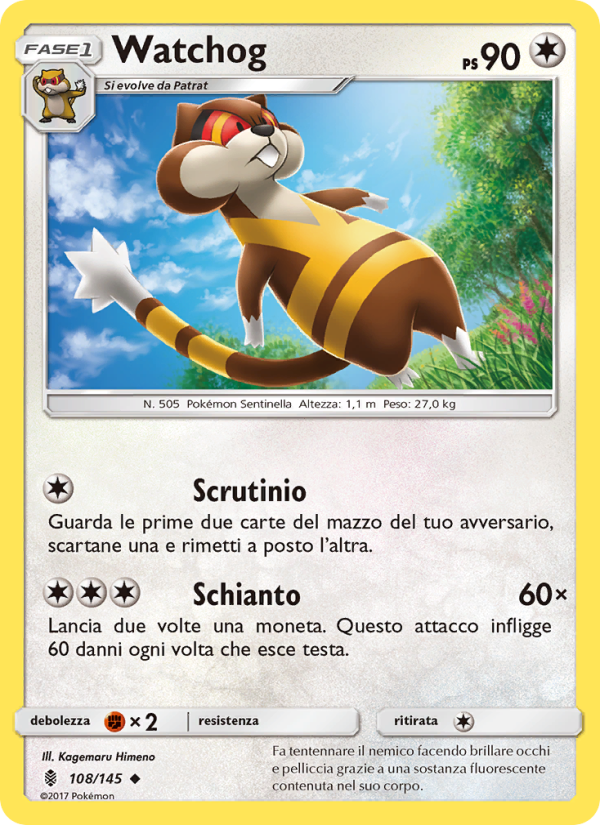 Watchog 108/169 — Guardiani Nascenti (Italian Pokémon TCG card)