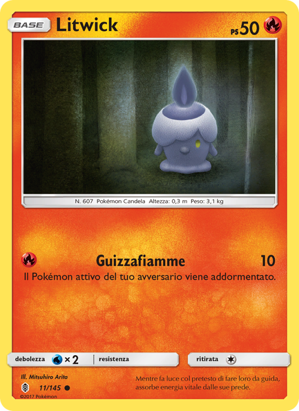 Litwick 011/169 — Guardiani Nascenti (Italian Pokémon TCG card)