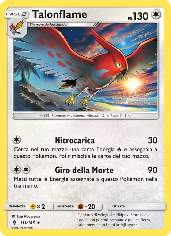 Talonflame 111/169 — Guardiani Nascenti (Italian Pokémon TCG card)