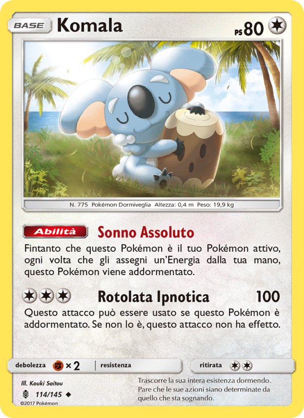 Komala 114/169 — Guardiani Nascenti (Italian Pokémon TCG card)