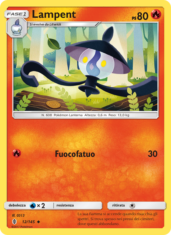 Lampent 012/169 — Guardiani Nascenti (Italian Pokémon TCG card)