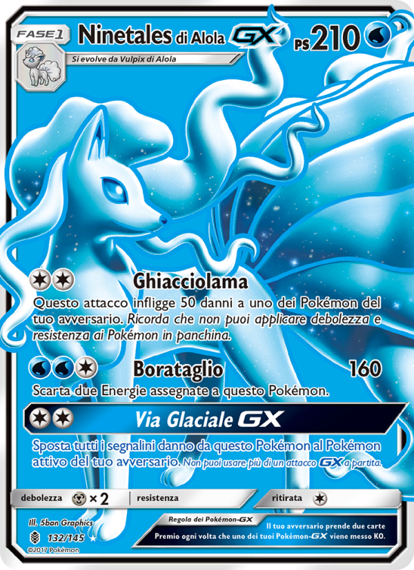 Ninetales di Alola GX 132/169 — Guardiani Nascenti (Italian Pokémon TCG card)