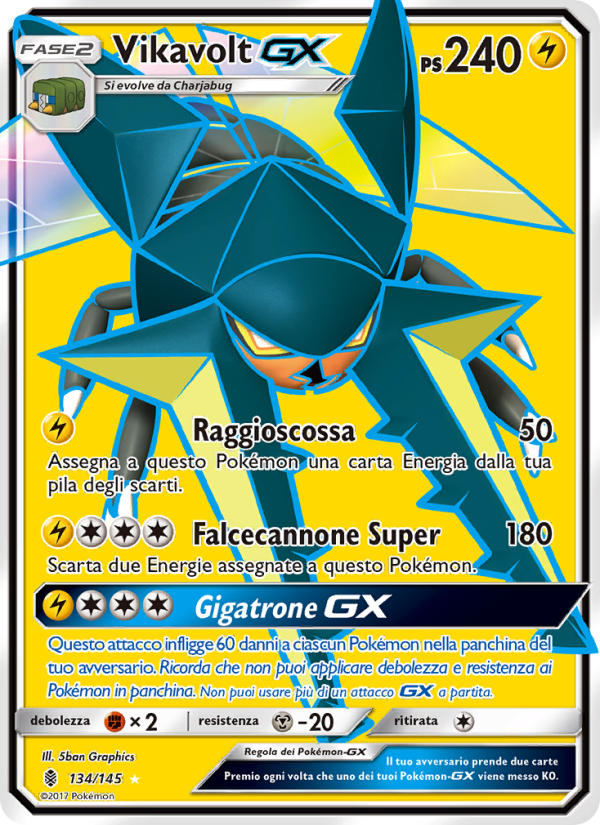 Vikavolt GX 134/169 — Guardiani Nascenti (Italian Pokémon TCG card)