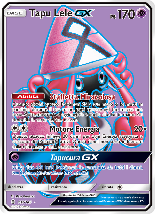 Tapu Lele GX 137/169 — Guardiani Nascenti (Italian Pokémon TCG card)