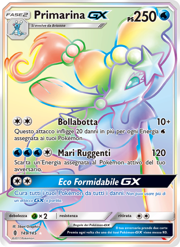 Primarina GX 149/169 — Guardiani Nascenti (Italian Pokémon TCG card)
