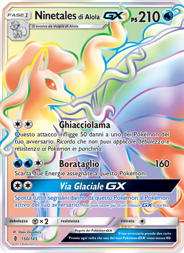 Ninetales di Alola GX 150/169 — Guardiani Nascenti (Italian Pokémon TCG card)