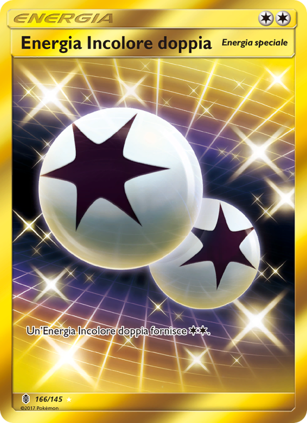 Energia Incolore doppia 166/169 — Guardiani Nascenti (Italian Pokémon TCG card)