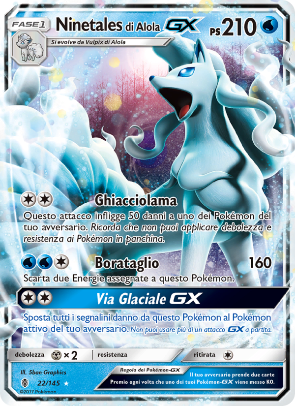 Ninetales di Alola GX 022/169 — Guardiani Nascenti (Italian Pokémon TCG card)