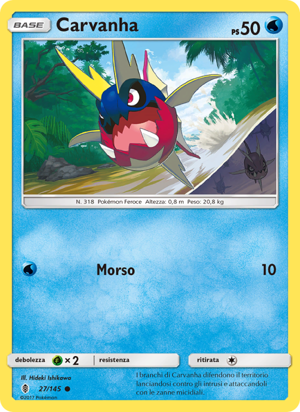 Carvanha 027/169 — Guardiani Nascenti (Italian Pokémon TCG card)