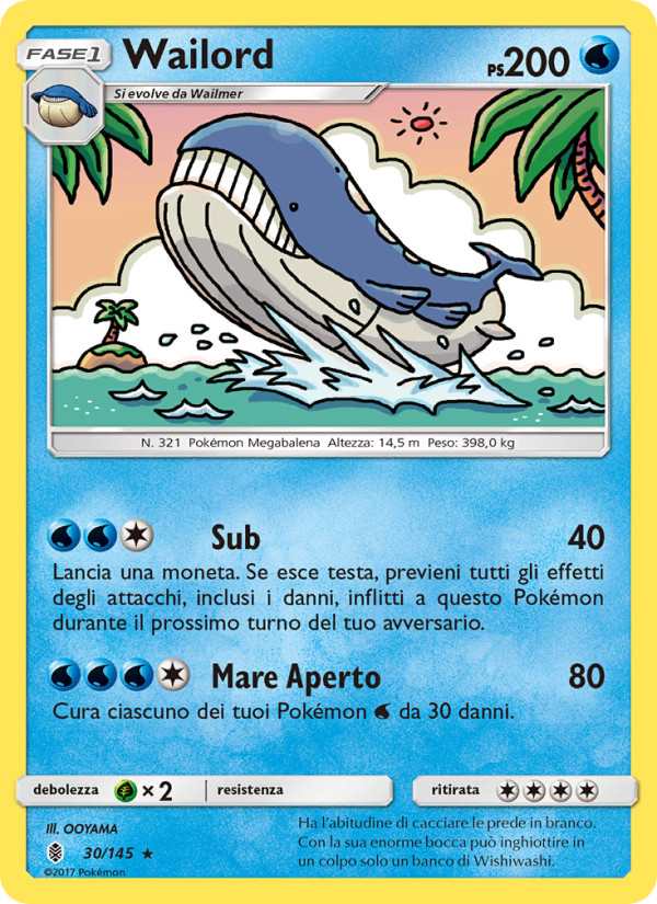 Wailord 030/169 — Guardiani Nascenti (Italian Pokémon TCG card)
